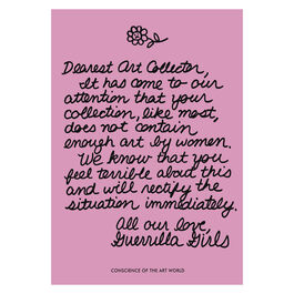Guerrilla Girls Dearest Art Collector shelf print
